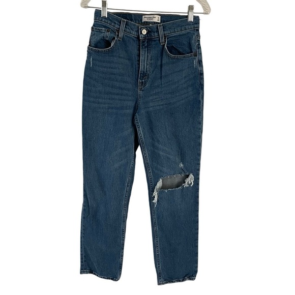 Abercrombie & Fitch The 90's Straight Ripped Ultra High Rise Women Jeans Size 4 - Picture 3 of 8